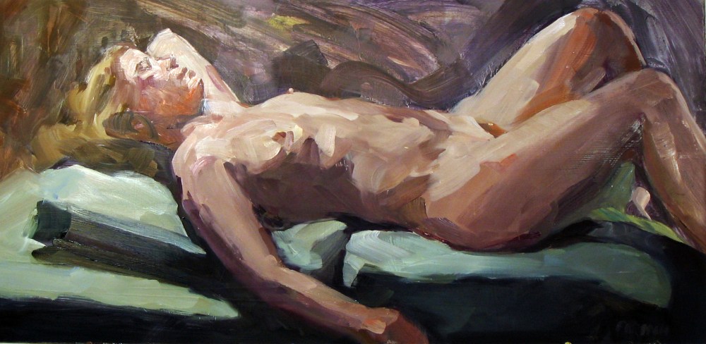 Amy on Green Cushions